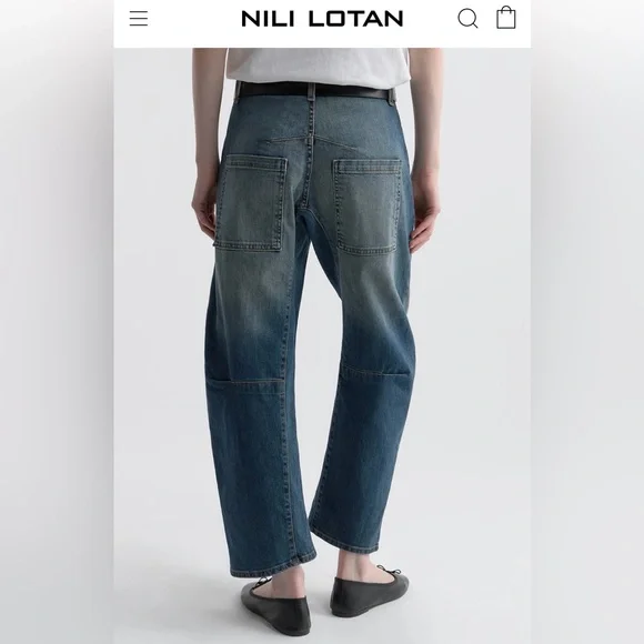 Nili Lotan Shon Bow Leg Classic Wash Jeans size 28-6 Runs large see measurements - Picture 4 of 16